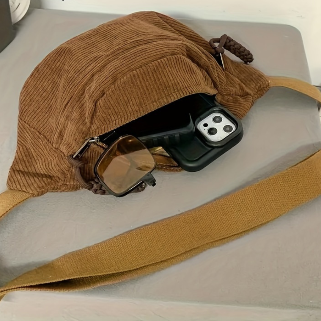 Petra | Sac porté épaule en velours côtelé