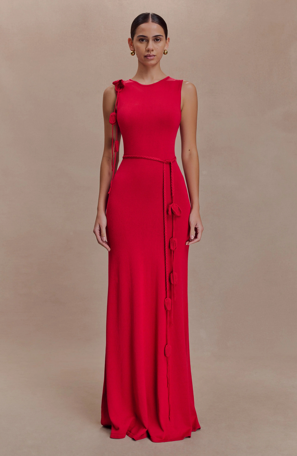 Red Bloom Maxi Dress