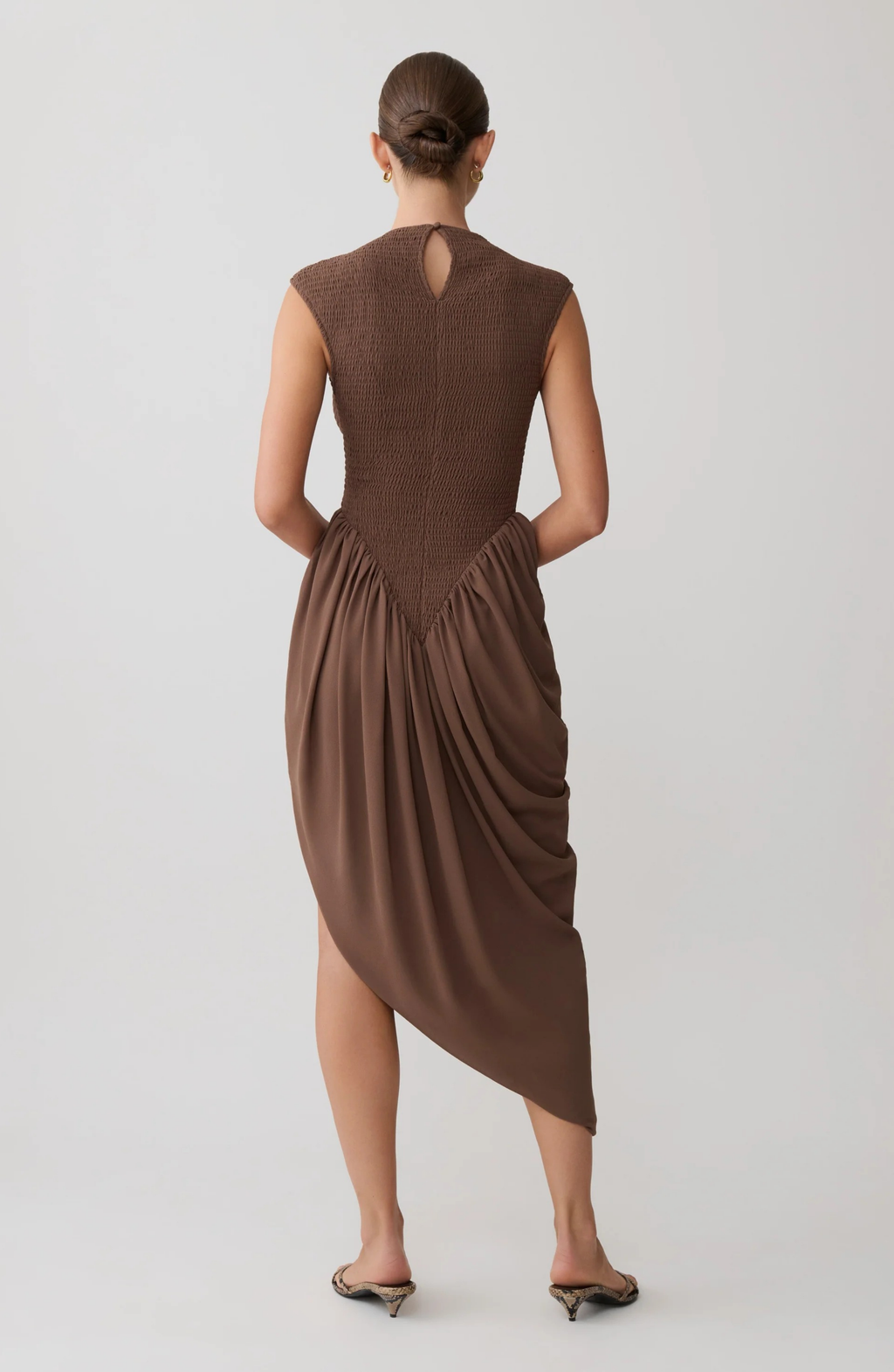 Cocoa Elegance Midi Dress